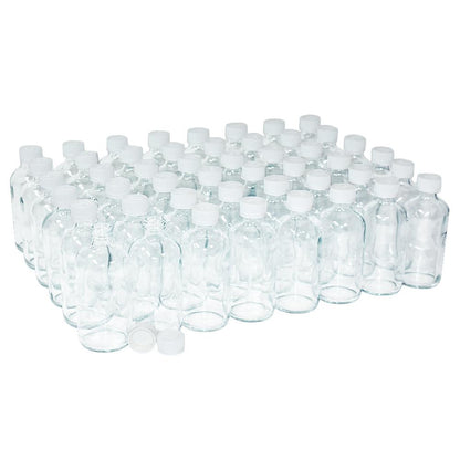 8 oz. Clear Boston Round with White Child-Resistant Cap (24/400) (V4) (V1)