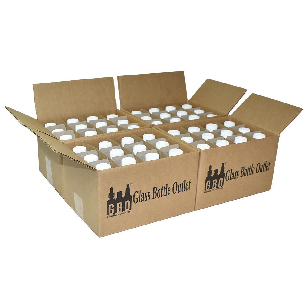 8 oz. Clear Boston Round with White Child-Resistant Cap (24/400) (V4) (V1)