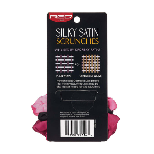 Red by kiss silky satin scrunches. 3 PCS. HSSS01A