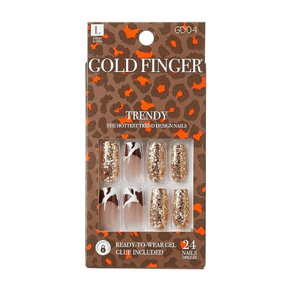 Gold finger Trendy nails. GD04