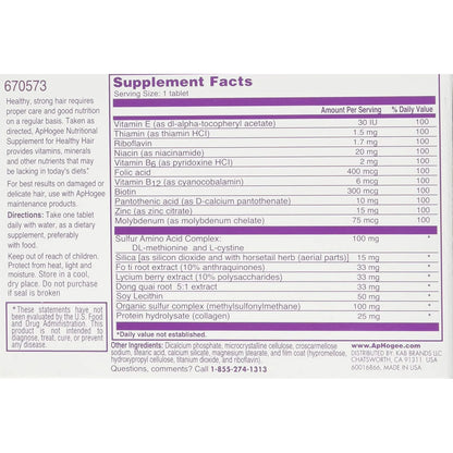 Aphogee nutritional supplement for healthy hair