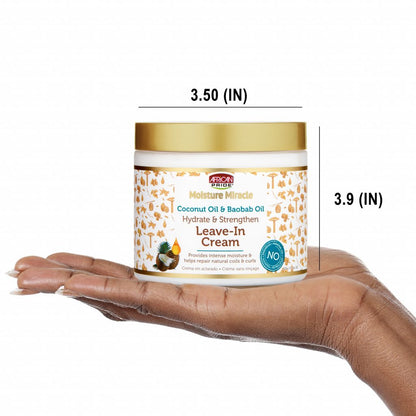 African pride moisture Miracle Coconut Oil & Baobab Oil Leave-In Cream, 15oz