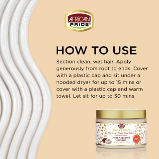 African Pride Moisture  Miracle Moroccan Clay & Shea Butter Masque, 12oz