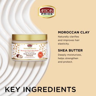 African Pride Moisture  Miracle Moroccan Clay & Shea Butter Masque, 12oz