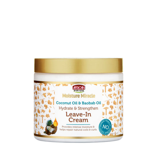 African pride moisture Miracle Coconut Oil & Baobab Oil Leave-In Cream, 15oz