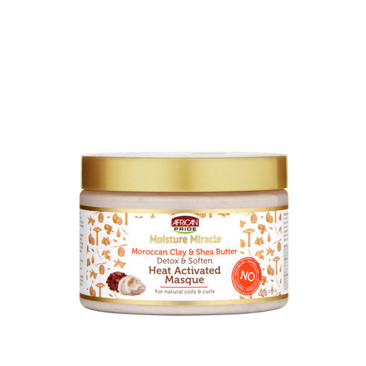 African Pride Moisture  Miracle Moroccan Clay & Shea Butter Masque, 12oz
