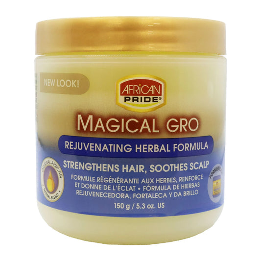 African Pride Magical Gro Rejuvenating Herbal Formula Hair and Scalp Treatment 5.3 Oz.