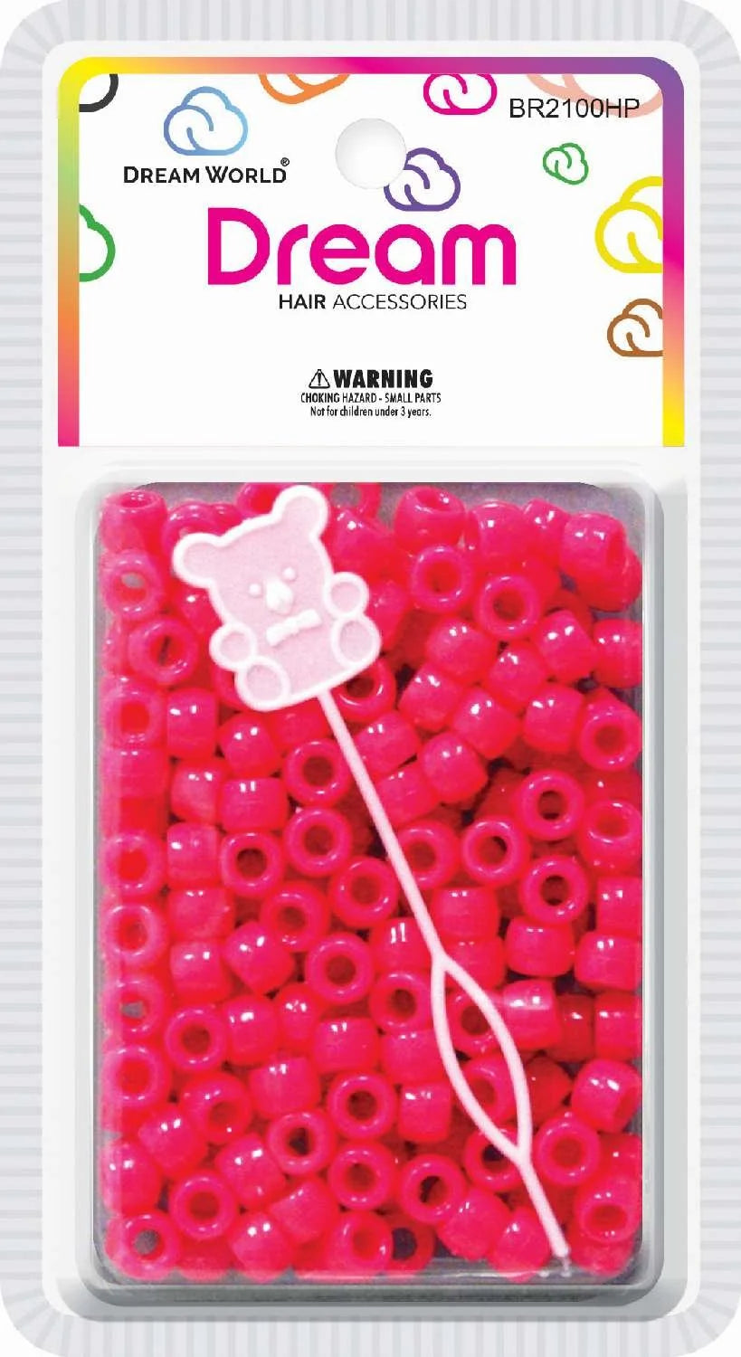 DREAM BEADS 8MM 200PCS. BR2100HP. HOT PINK
