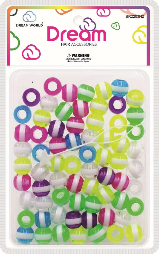 Dream beads 16mm stripe 70pcs. Neon 2. BR2203N2