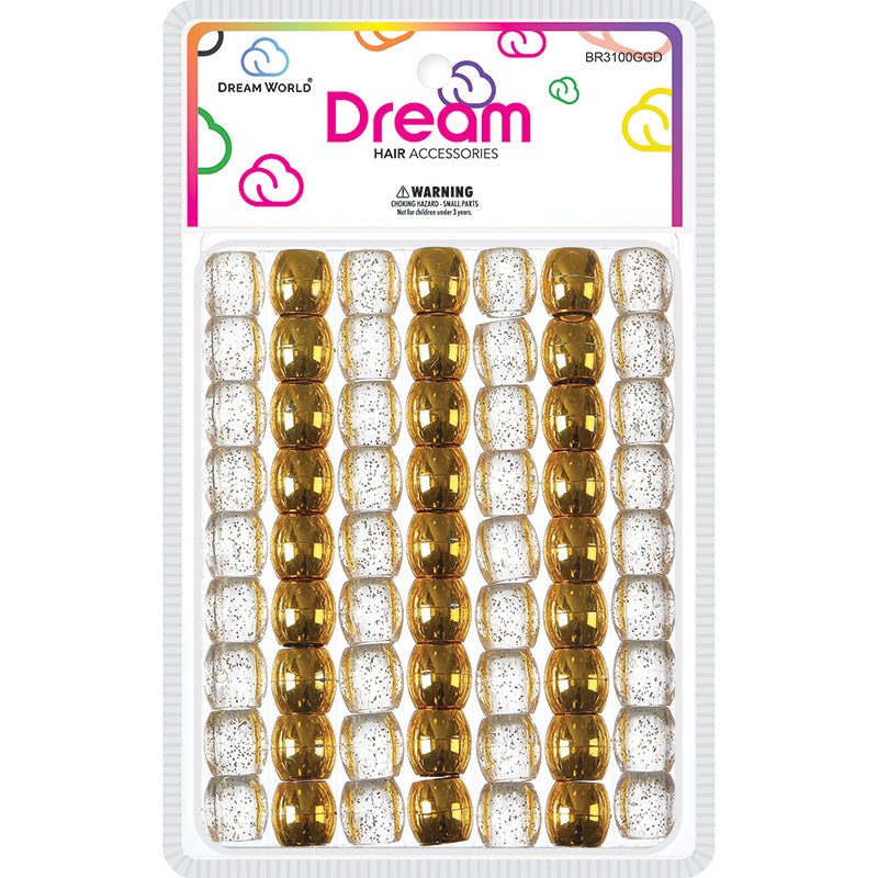 Dream world glitter hair beads. 16MM. BR3100GGD