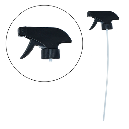 8 oz. Amber Boston Round with Black Trigger Sprayer (28/400) (V23) (V6)