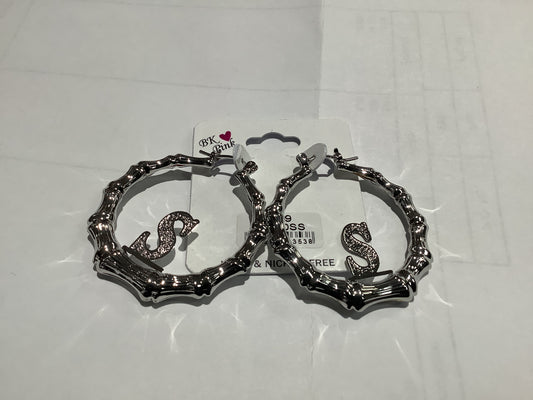 Silver initial bamboo earing-130s : 40"