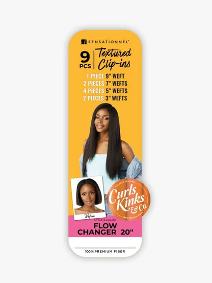 Sensationnel curls kink & CO textured clip-ins. FLOW CHANGER 9pcs