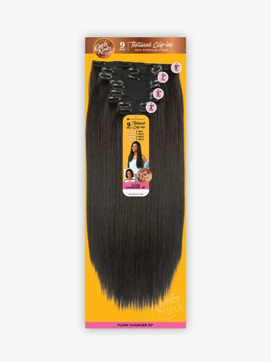 Sensationnel curls kink & CO textured clip-ins. FLOW CHANGER 9pcs