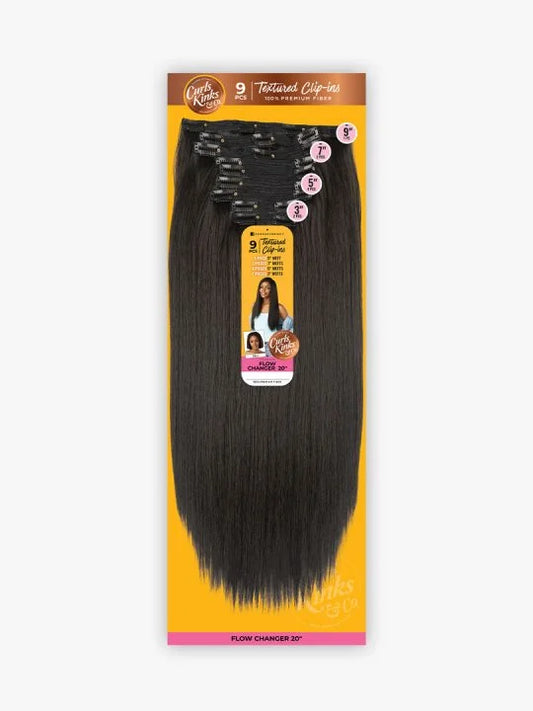 Sensationnel curls kink & CO textured clip-ins. FLOW CHANGER 9pcs