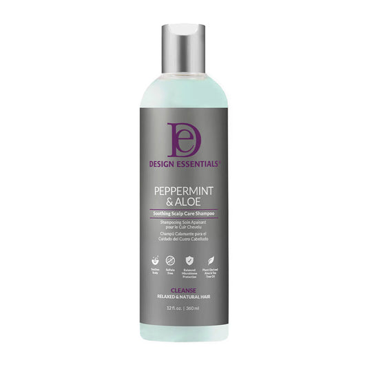 Design essentials peppermint & aloe soothing scalp care shampoo. 12oz