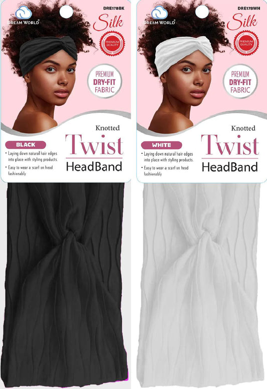 DREAM W-HEADBAND TWIST BLACK/WHITE
