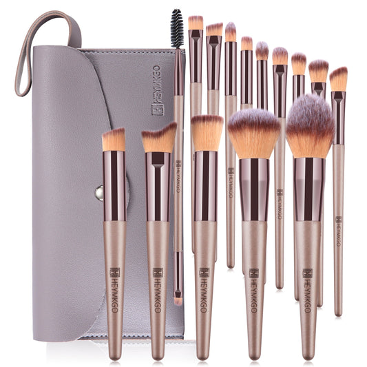 15PCS Champagne Gold Professional Makeup Brush Set