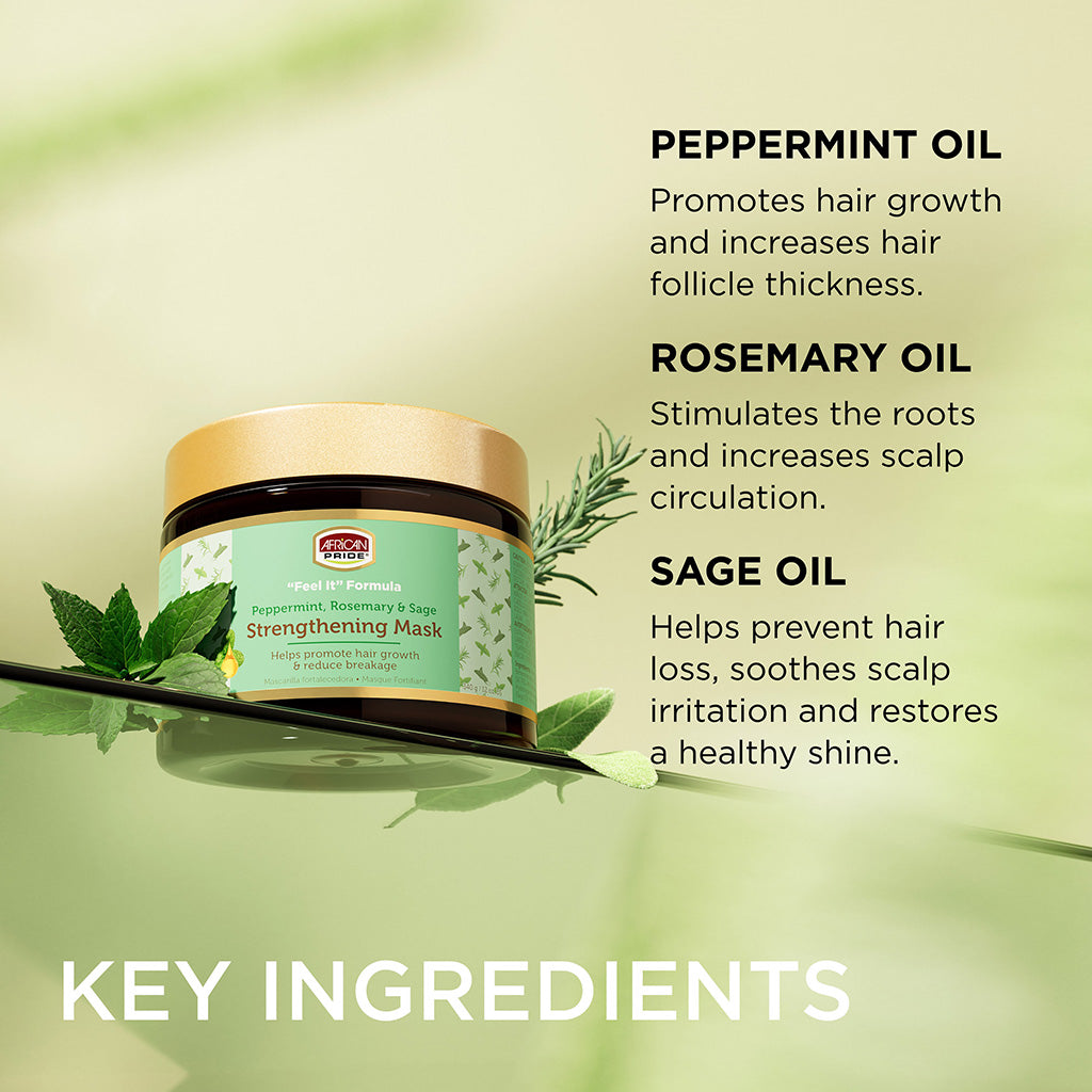 African pride feel it peppermint/ rosemary/ sage mask