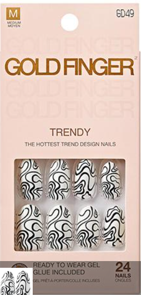 Gold Finger Trendy nails. GD49