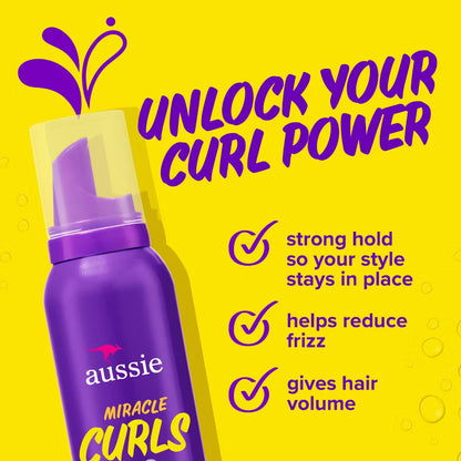 AUSSIE MIRACLE CURLS MOUSSE WITH COCONUT. 6 OZ