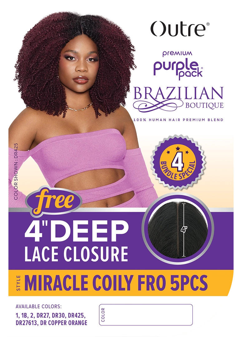 OUTRE PURPLE PACK BOUTIQUE- MIRACLE COILY FRO 5pcs