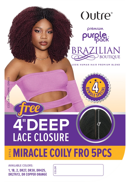 OUTRE PURPLE PACK BOUTIQUE- MIRACLE COILY FRO 5pcs