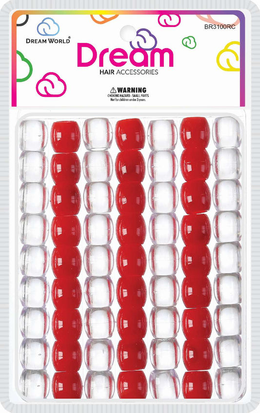 Dream world beads 16mm 62pcs red/clear. br3100RC