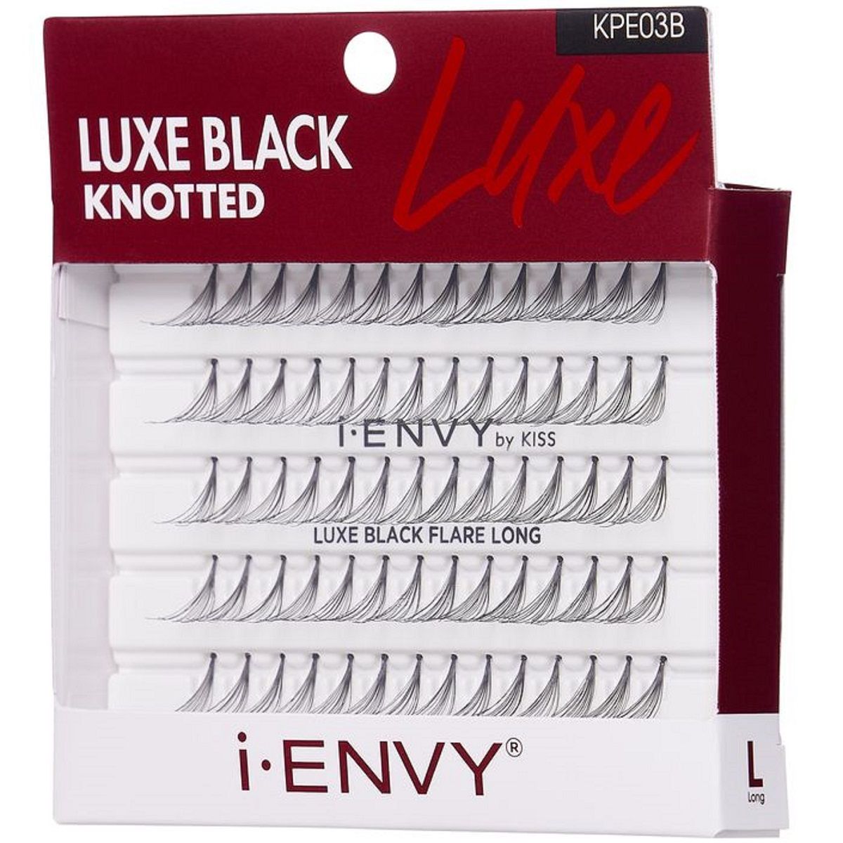 I ENVY LUXE BLACK INDIVIDUAL LASHES. LONG. KPE03B
