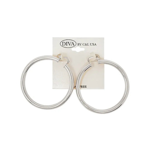 C & L Spanish Brass Hoop SBHS 11  Silver earing