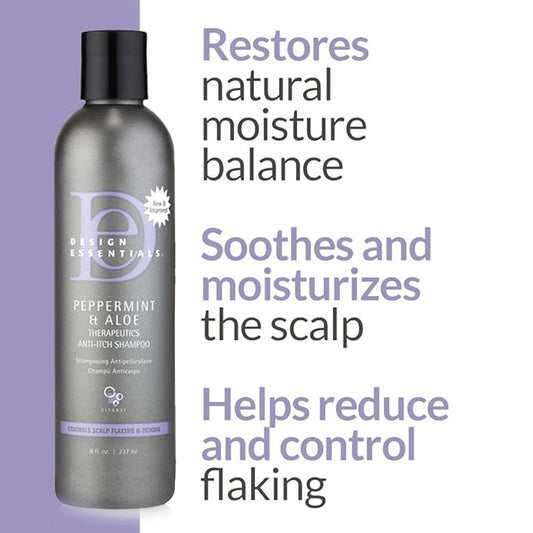 Design Essentials Peppermint & Aloe Therapeutics Anti-Itch Shampoo - 8 Oz