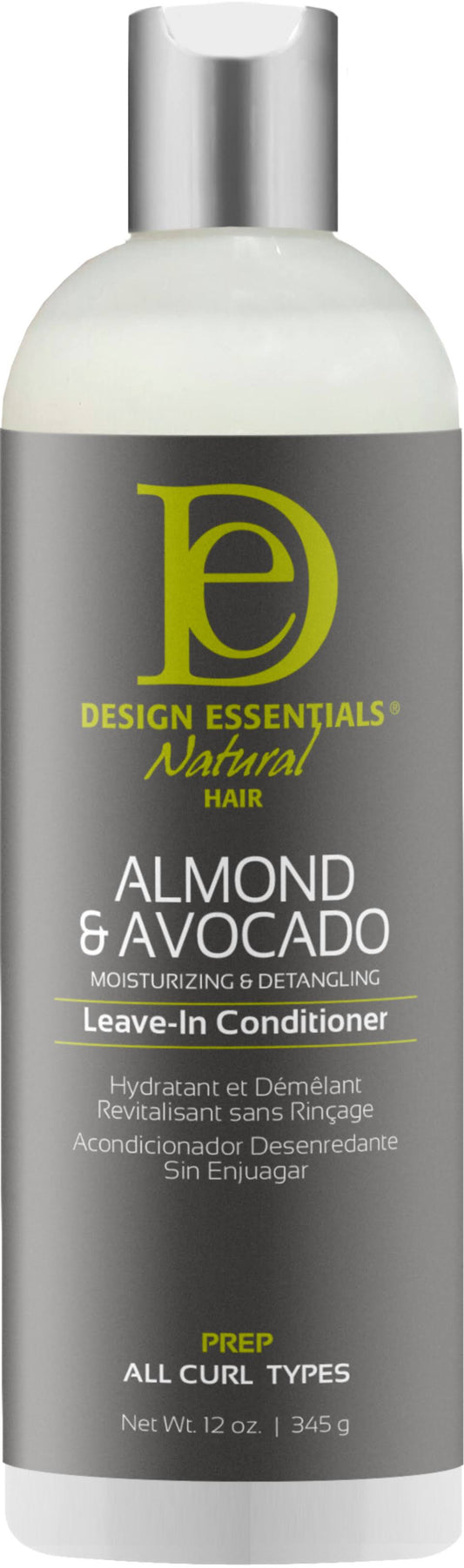 Design Essentials almond & avocado moisturizing & detangling leave-in conditioner. 12oz