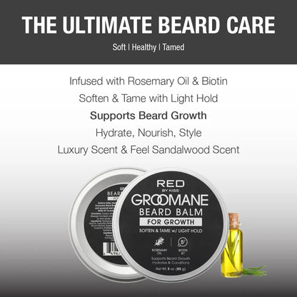 Red by Kiss Groomane growth beard balm. Sandalwood. GR25