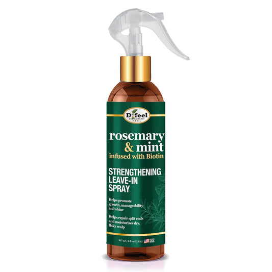 Difeel rosemary & mint strengthening leave in spray. 8 oz