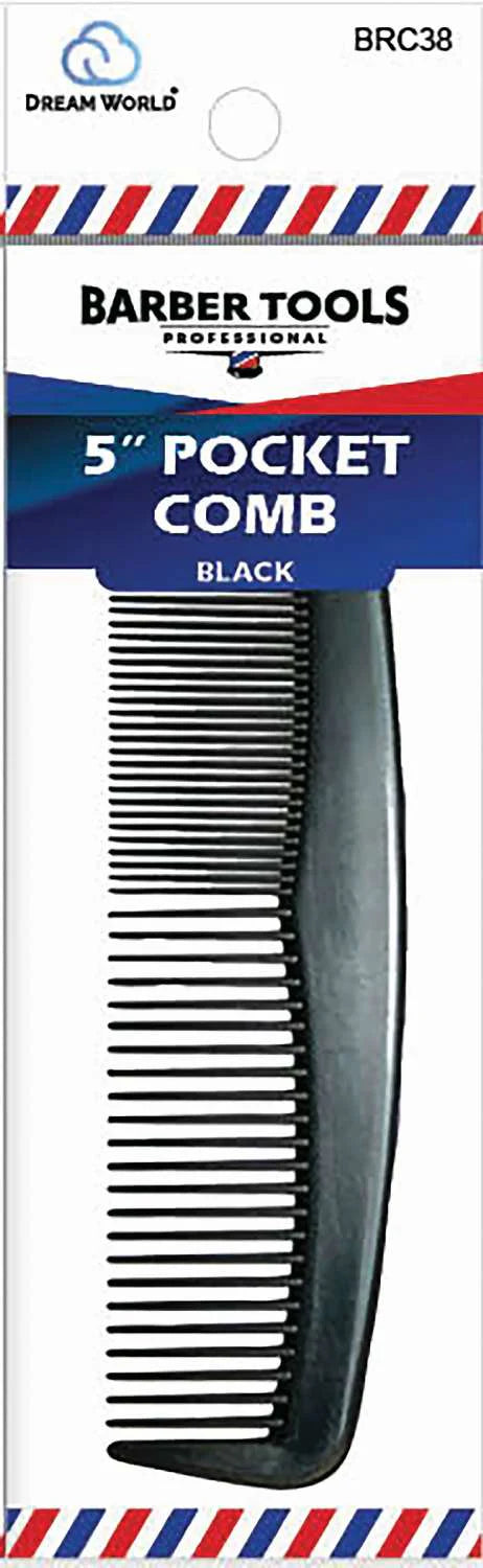 Dream 5” Pocket Comb,Black. Brc38