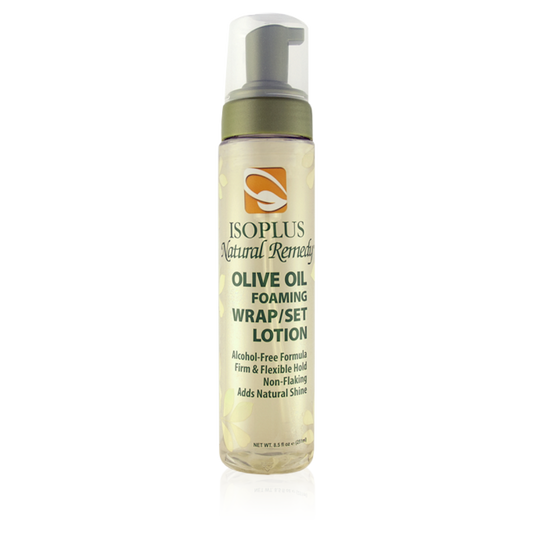 Isoplus Natural remedy olive oil foaming wrap/set lotion. 8.5oz