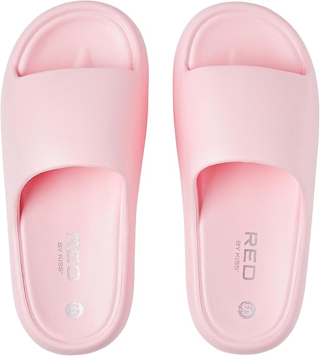 Red by Kiss cloud slippers pink.
