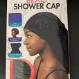 Donna adjustable braid shower cap black. #22168