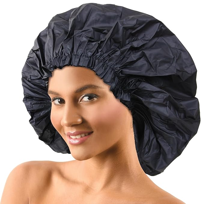 Donna jumbo shower cap black. #22164
