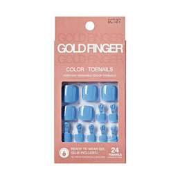 Gold finger solid colors Toe nails. 24 nails. GCT07