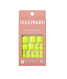 Gold finger solid colors Toe nails. 24 nails. GCT04