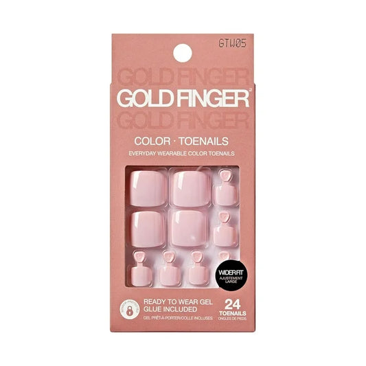 Gold finger solid colors Toe nails. 24 nails. GTW05
