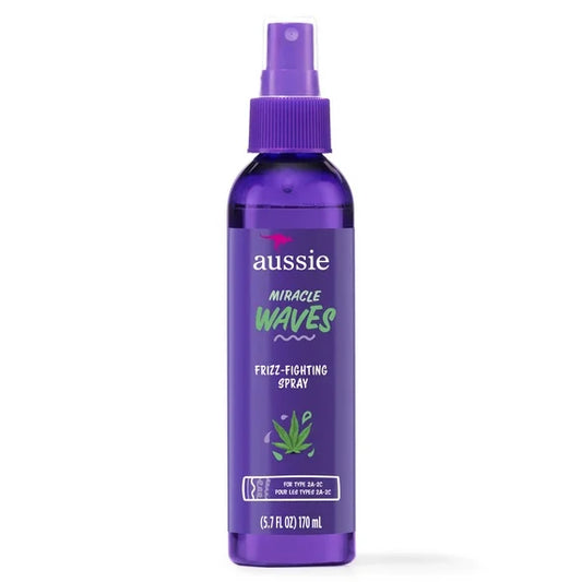 Aussie Miracle Waves Frizz-Fighting Spray with Hemp Seed Oil, Sulfate Free, 5.7 fl. oz
