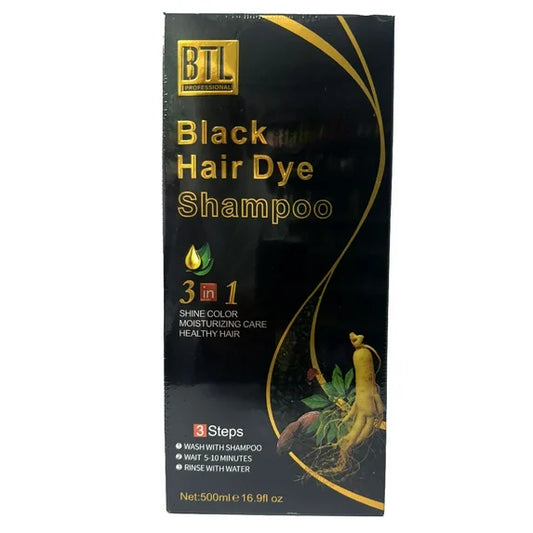 BTL Black Hair Dye Shampoo 3-In-1 16.9 Oz