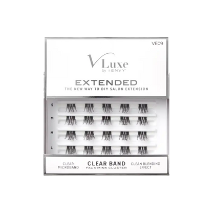 VLUXE BY IENVY

Extended Faux Mink Clear Band Cluster Lashes #VE09