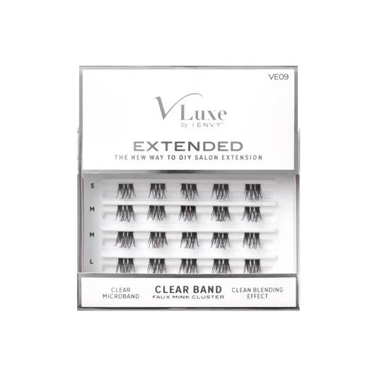 VLUXE BY IENVY

Extended Faux Mink Clear Band Cluster Lashes #VE09
