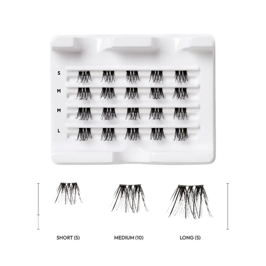 VLUXE BY IENVY

Extended Faux Mink Clear Band Cluster Lashes #VE09