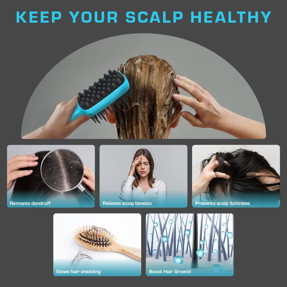 Red by Kiss 2-in-1 Scalp Massager & Shampoo Brush #HH247