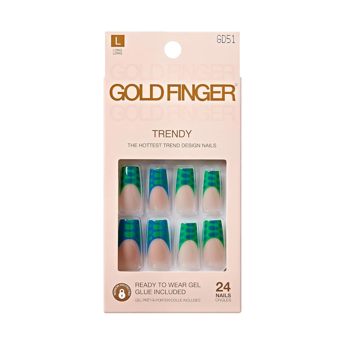 Gold Finger Trendy nails. GD51