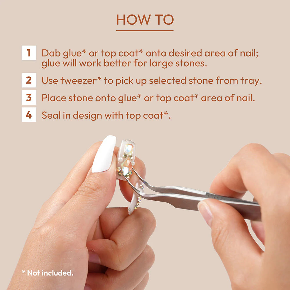 Gold Finger multi shape AB rhinestones. kaleidoscope. NAR07